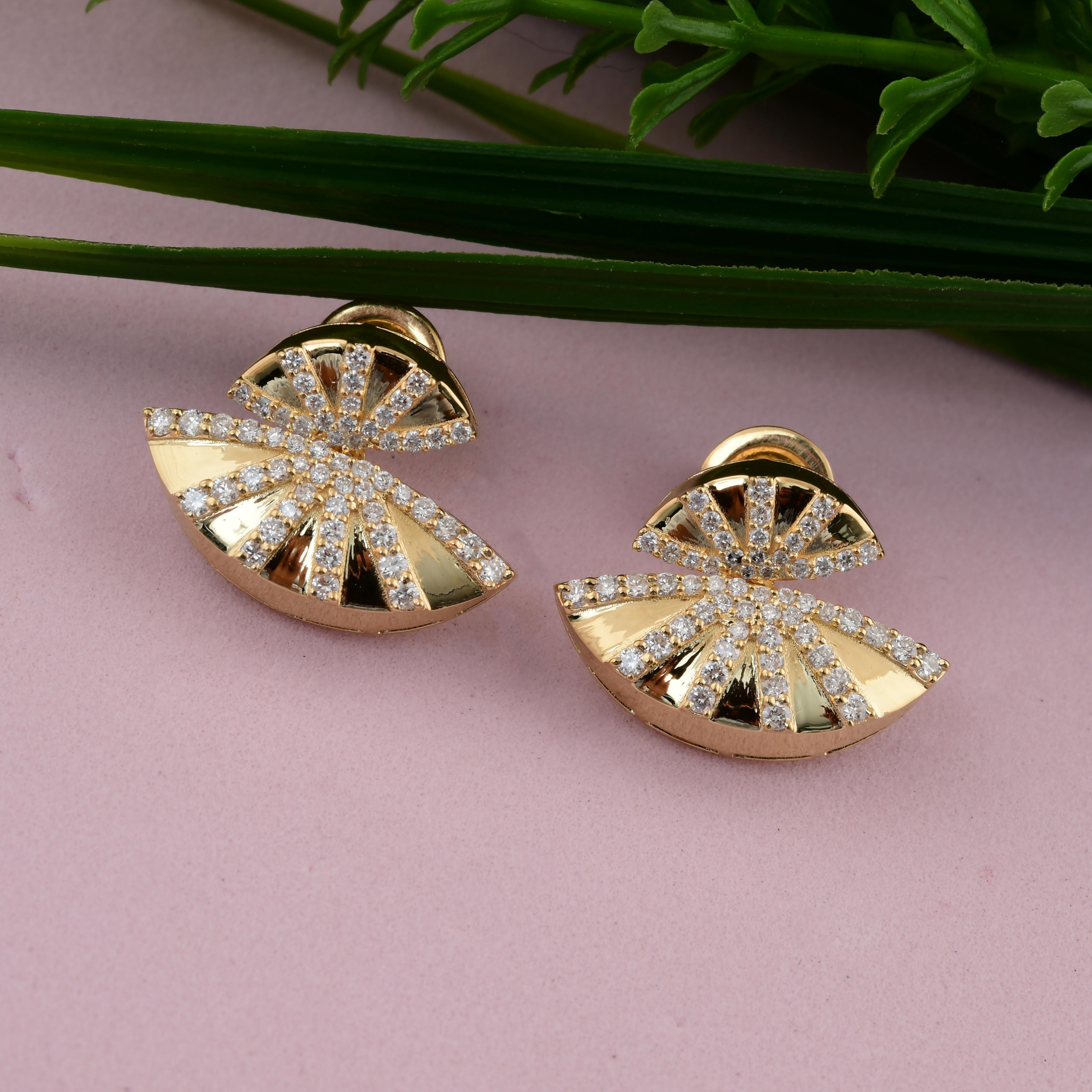 Real 0.81 Carat SI Clarity HI Color Diamond Earrings 18 Karat White Gold Jewelry In New Condition For Sale In Diera, Dubai