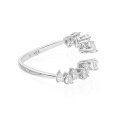 Real 0.81 Carat SI Clarity HI Color Pear Shape Diamond Ring 14 Karat White Gold