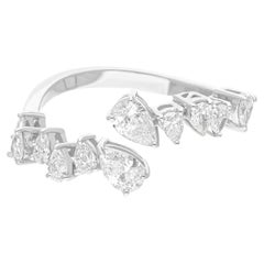 Real 0.81 Carat SI Clarity HI Color Pear Shape Diamond Ring 18 Karat White Gold