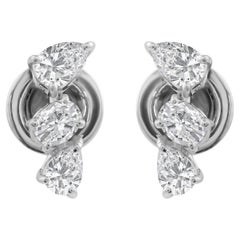 SGL zertifiziert 0,82 Karat SI/G Diamant Ohrringe 18 Karat Weißgold Feiner Schmuck