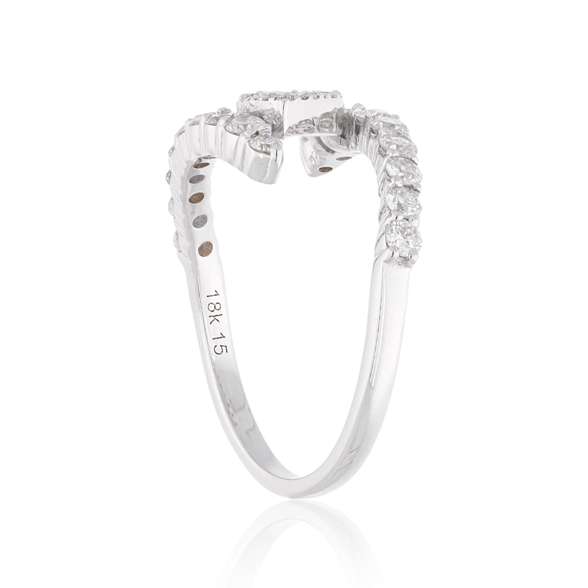 Modern Real 0.86 Carat Baguette & Round Diamond Ring 14 Karat White Gold Fine Jewelry For Sale