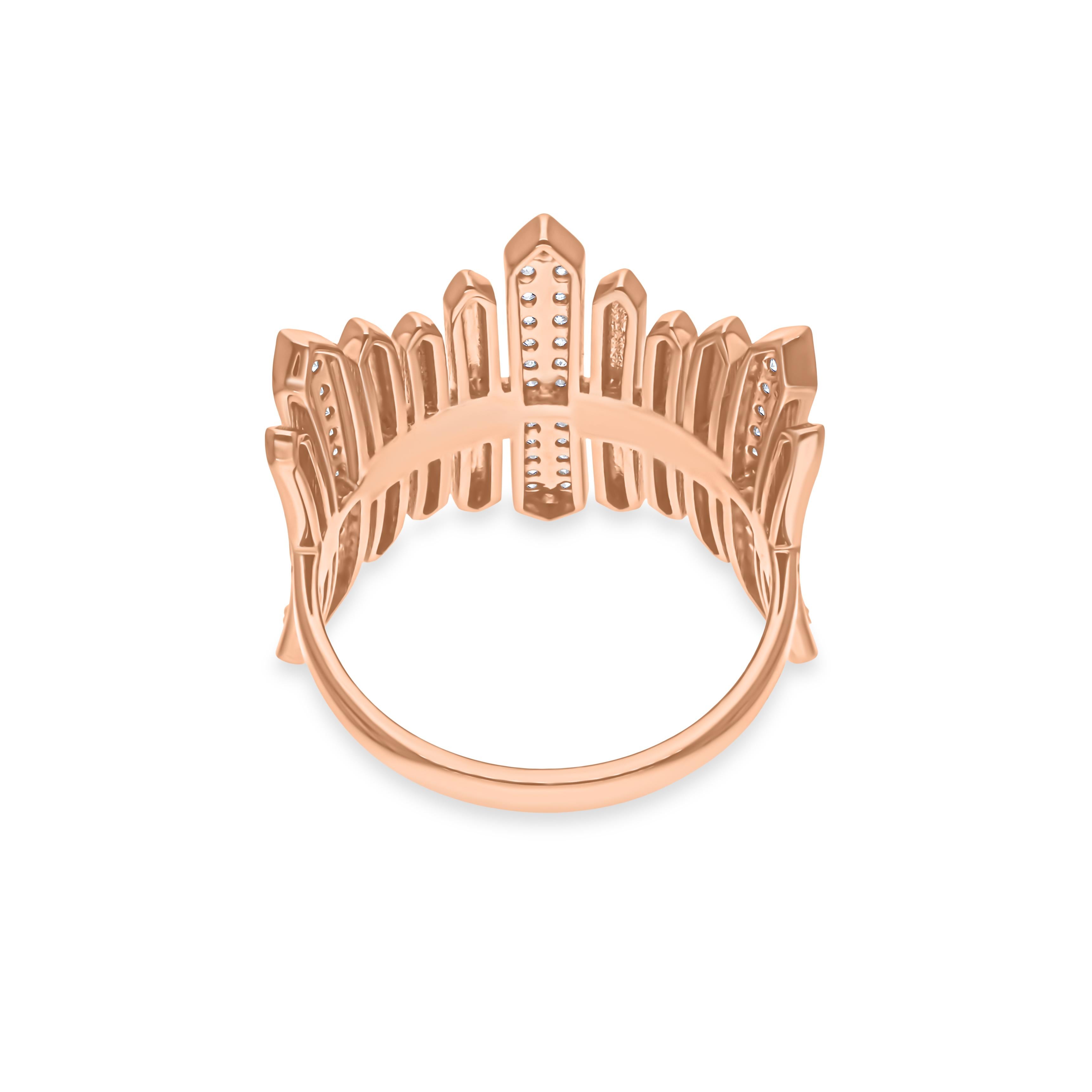 Real 1/2 Carat SI/H Round Brilliant Cut Diamond Ring 14 Karat Rose Gold Jewelry In New Condition For Sale In Diera, Dubai