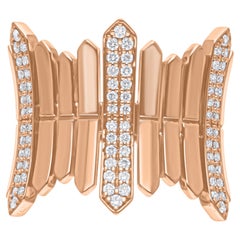 Bague en or rose 14 carats avec un diamant rond et brillant de 1/2 carat SI/H