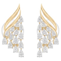 Orecchini di diamanti a forma di pera da 1 carato reale SI/H Gioielli in oro giallo bianco 14 carati