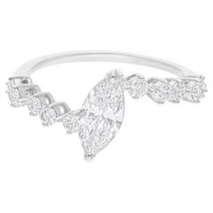 Real 1.02 Carat SI/H Solitaire Marquise Diamond Ring 14 Karat White Gold Jewelry