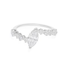 Real 1,02 Karat SI/H Solitär Marquise Diamantring 18 Karat Weißgold Schmuckstück