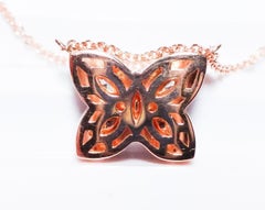 Real 1.05ct Natural Fancy Pink & Blue Diamond Pendant Necklace GIA 18K Butterfly