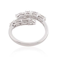 Real 1,10 Karat SI/HI Marquise Oval Runder Diamant Wickelring 10 Karat Weißgold