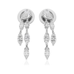 Boucles d
oreilles en or blanc 18 carats avec diamants véritables taille poire marquise de 1,15 carat SI/H Boucles d
oreilles en or blanc 18 carats avec diamants véritables taille poire marquise de 1,15 carat SI/H