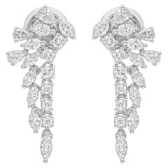 Orecchini di diamanti reali da 1,17 carati SI Clarity HI Color Gioielli in oro bianco 18 carati