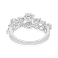 Real 1.23 Carat SI/H Pear Brilliant Cut Diamond Ring 18 Karat White Gold Jewelry