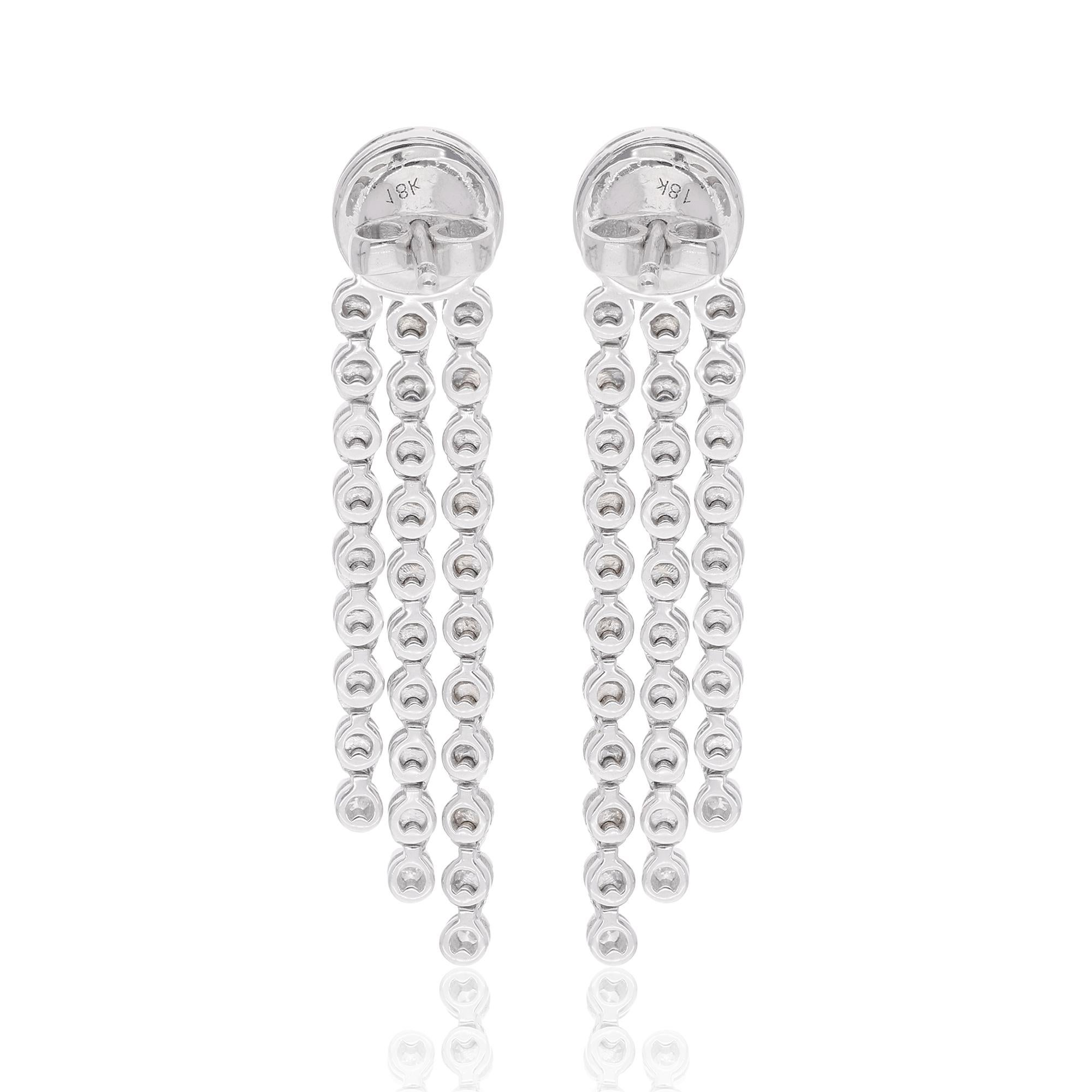 Pendientes araña de diamantes redondos y marquesa de 1,25 quilates reales Oro blanco de 18 quilates en Nuevo estado para la venta en Diera, Dubai