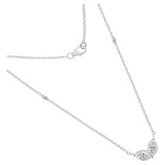 Real 1,25 Karat SI/H Marquise Runde Diamant-Charm-Halskette aus 18 Karat Weißgold