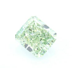 Real 1.28ct Natural Loose Fancy Light Yellow Green Color Diamond GIA Radiant