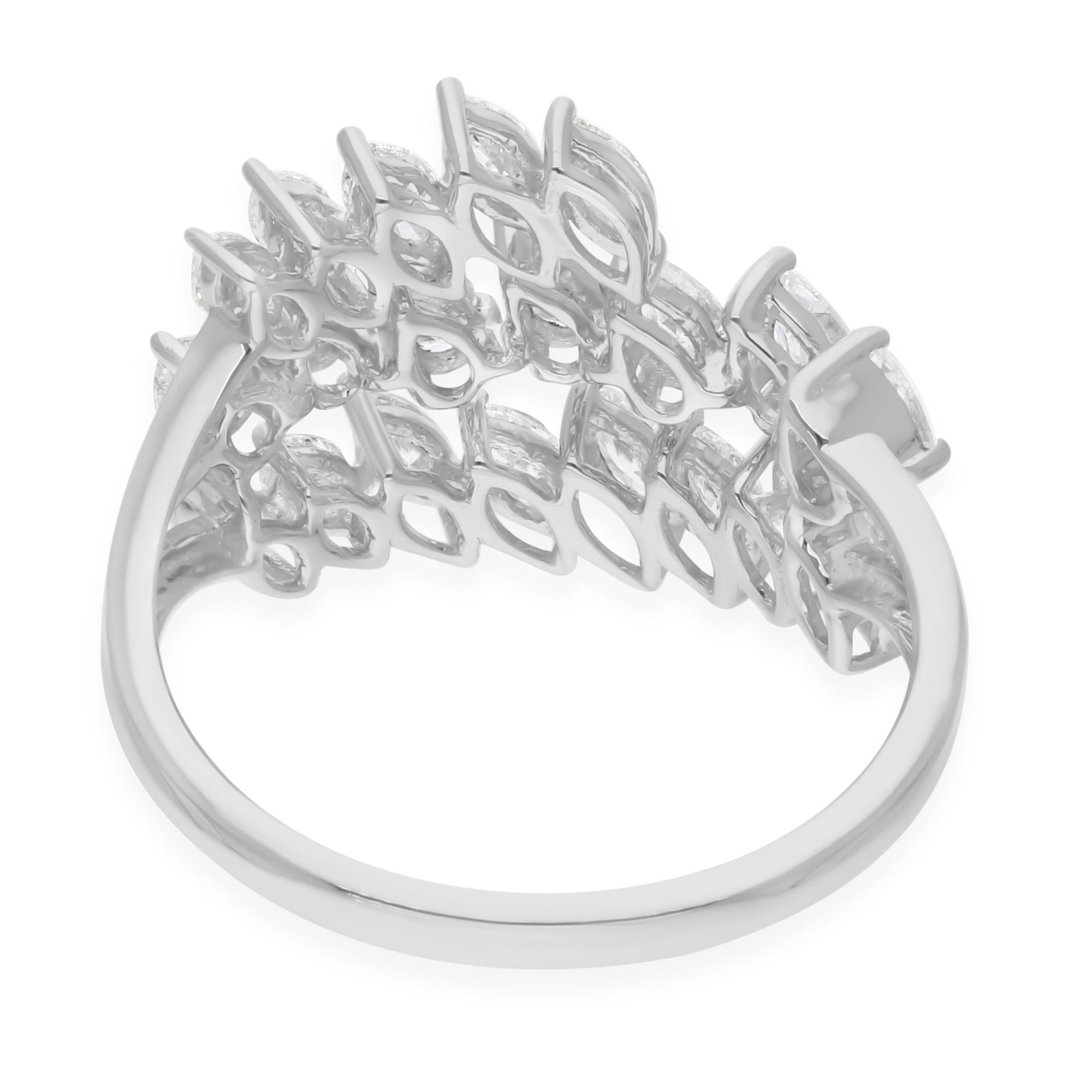 Anello con diamante reale da 1,3 carati SI/H Marquise Pear Brilliante, oro bianco 18 carati In condizioni Nuovo in vendita a Diera, Dubai