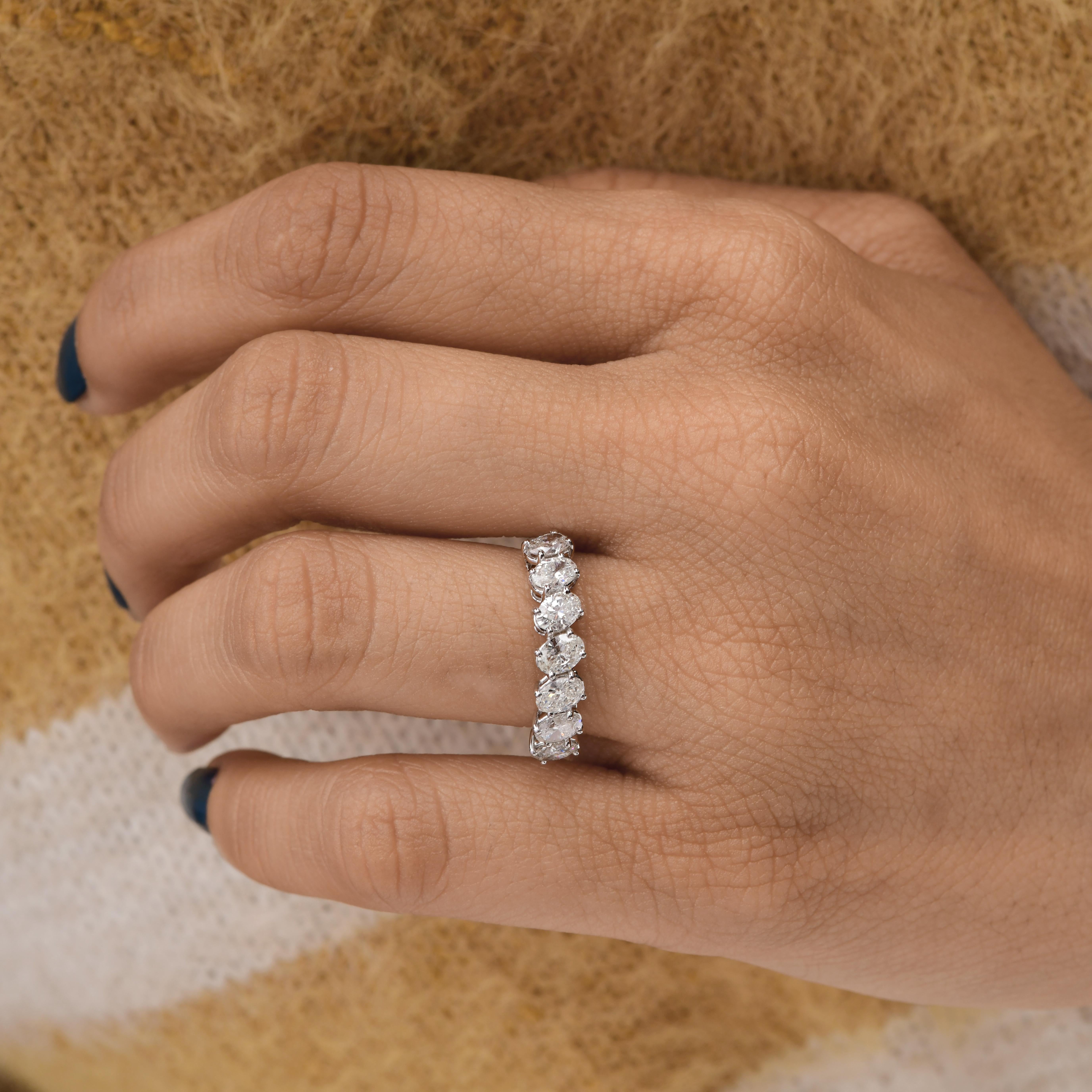 Real 1,32 Karat SI Reinheit HI Farbe Oval Form Diamantring 18 Karat Weißgold (Moderne) im Angebot