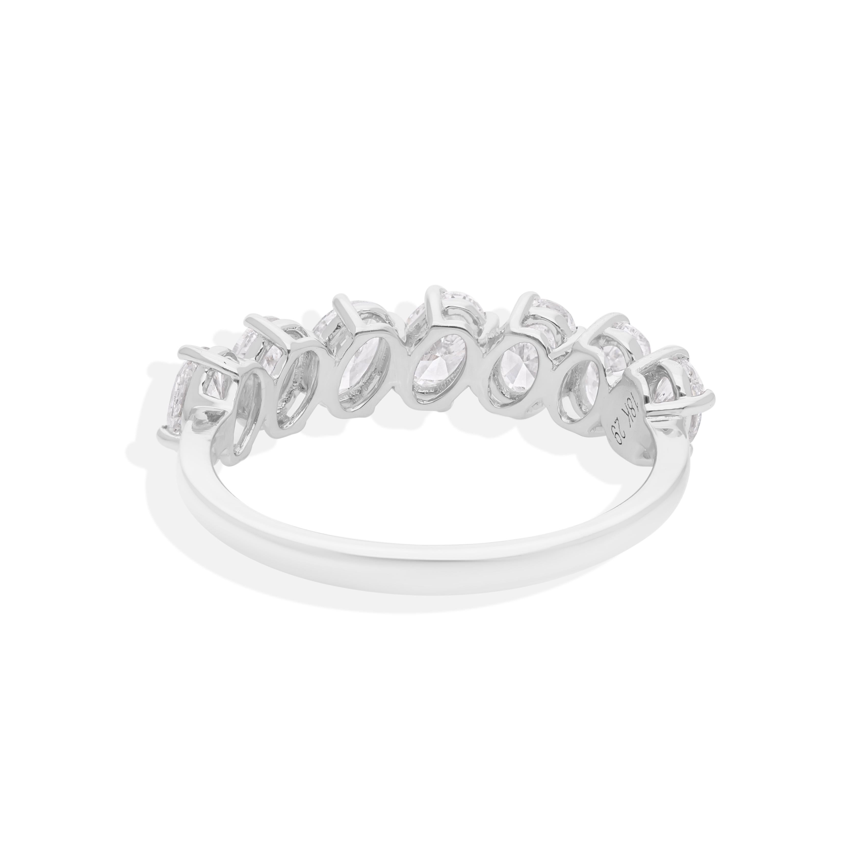 Real 1,32 Karat SI Reinheit HI Farbe Oval Form Diamantring 18 Karat Weißgold im Angebot 2