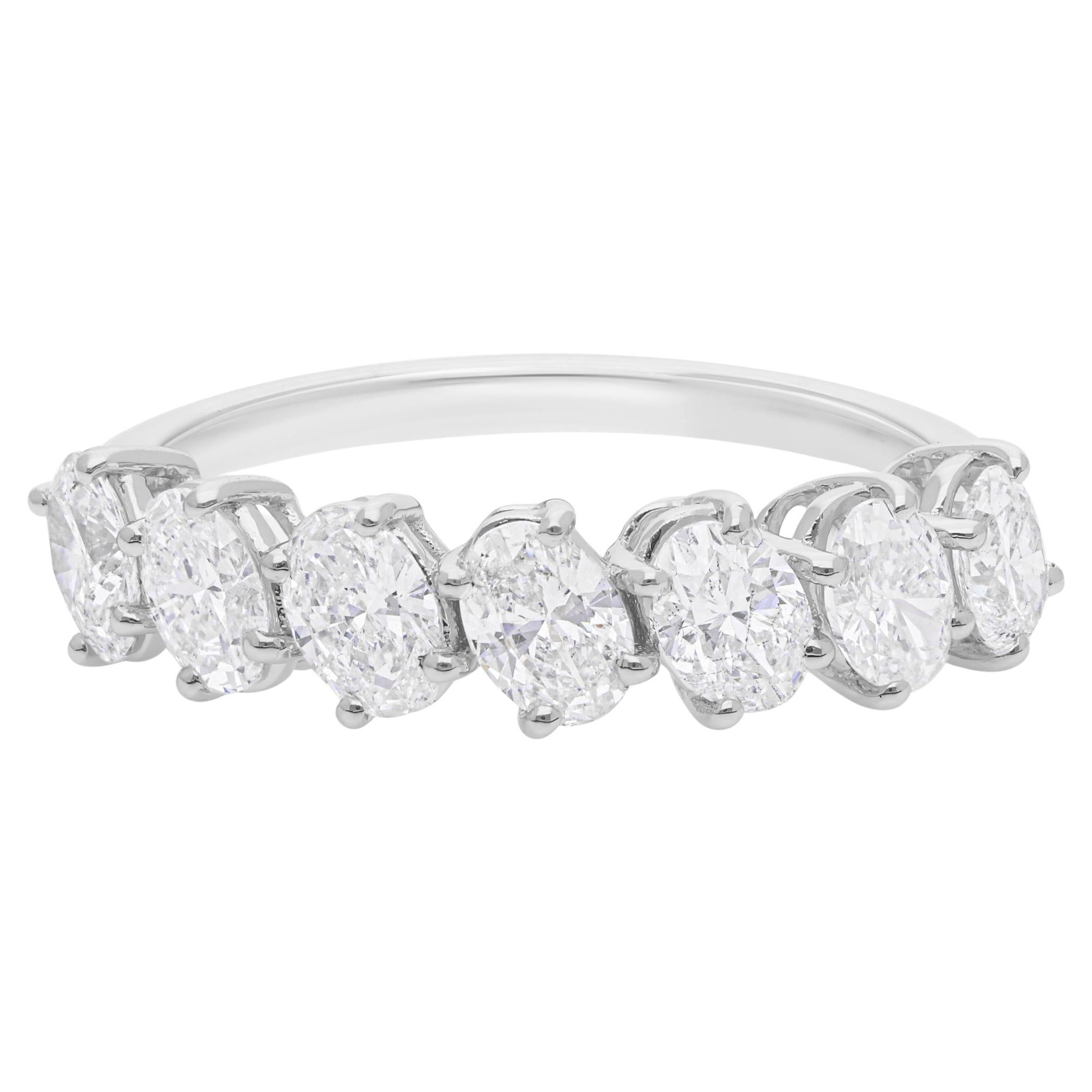 Real 1,32 Karat SI Reinheit HI Farbe Oval Form Diamantring 18 Karat Weißgold