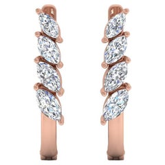 Orecchini con diamanti taglio brillante marquise da 1,32 carati SI/H, oro rosa 18 carati