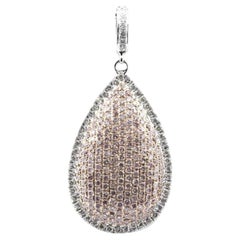 Real 1.32ct Natural Fancy Pink Diamonds Pear Pendant Necklace 18K Rose Gold 4G