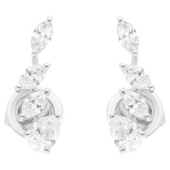 Real 1,35 Karat SI/H Marquise Birnen-Diamant-Ohrringe 14 Karat Weißgold Schmuckschmuck