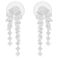 Orecchini di diamanti a forma di pera e marquise da 1,46 carati SI/H Gioielli in oro bianco 18 carati