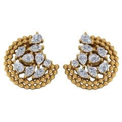 Pendientes de diamantes marquesa pera SI/H de 1,50 quilates reales Joyas de oro amarillo de 14 quilates