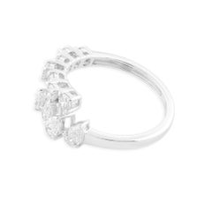 Real 1.52 Carat SI/H Pear Round Brilliant Cut Diamond Ring 18 Karat White Gold