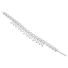 Real 15.45 Carat SI/H Baguette Round Diamond Choker Necklace 18 Karat White Gold