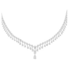 Real 15,79 Karat SI/H Birnendiamant-Halskette 18 Karat Weißgold Handgefertigter Schmuck Real 15,79 Karat SI/H Birnendiamant-Halskette 18 Karat Weißgold Handgefertigter Schmuck