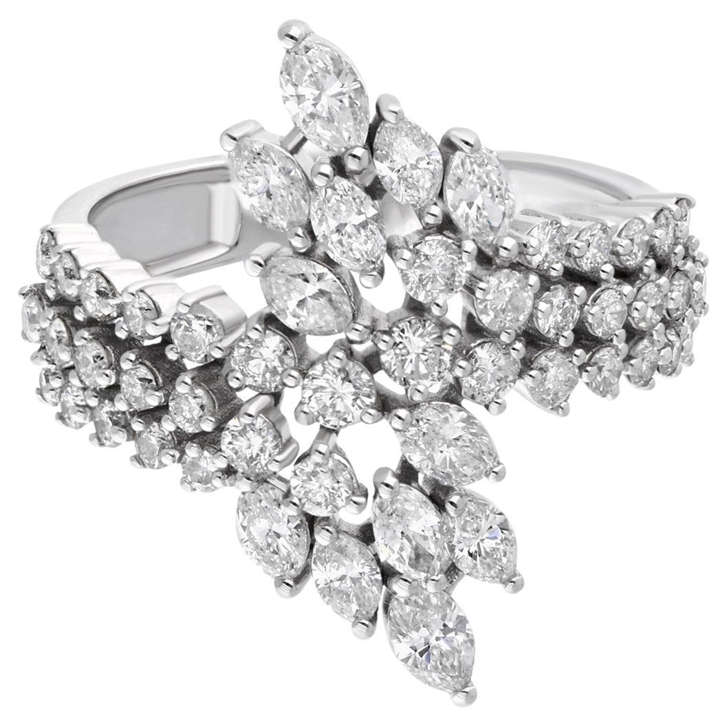 Real 1,6 Karat SI Reinheit HI Farbe Diamant Wickelring 14 Karat Weißgold Schmuckstücke