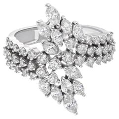 Real 1,6 Karat SI Reinheit HI Farbe Diamant Wickelring 14 Karat Weißgold Schmuckstücke