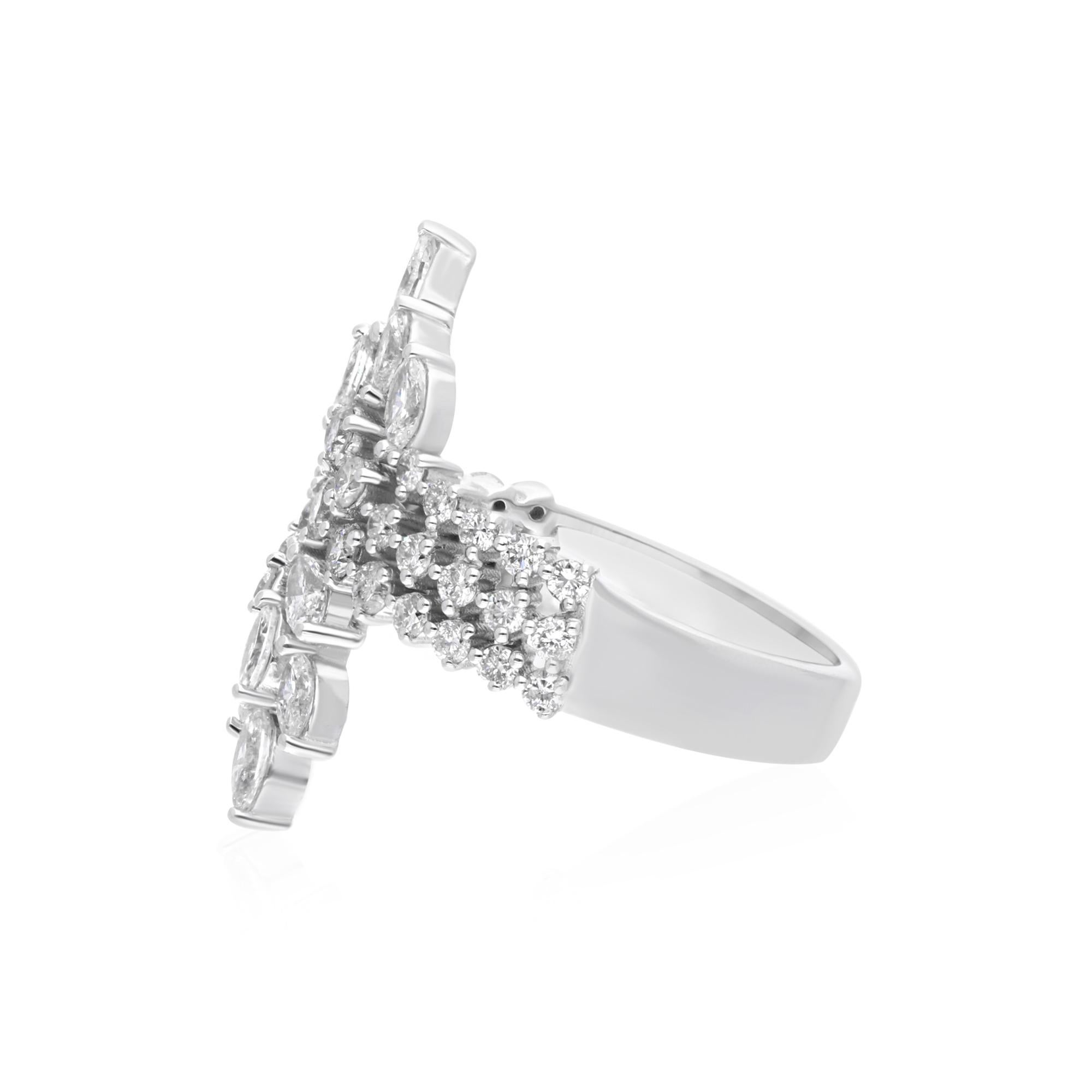 Cast from 18-karat gold, these exquisite ring is handset with 1.68 carats of sparkling diamonds.

The ring is a size 7 US and may be resized to larger or smaller upon request. FOLLOW SPECTRUM JEWELS storefront to view the latest collection &