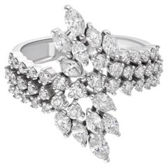 Real 1,6 Karat SI Reinheit HI Farbe Diamant Wickelring 18 Karat Weißgold Schmuckstücke