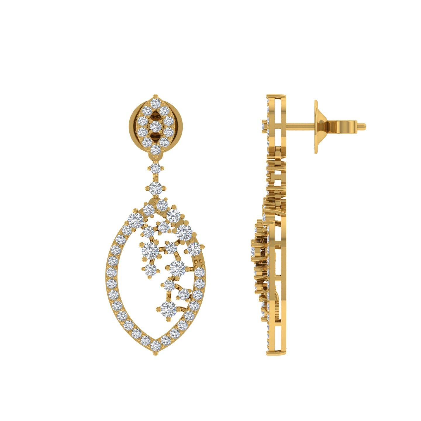 Cast from 14-karat gold, these exquisite earrings are handset with 1.62 carats of sparkling diamonds.

FOLLOW SPECTRUM JEWELS storefront to view the latest collection & exclusive pieces. Spectrum Jewels is proudly rated as a Top Seller on 1stdibs