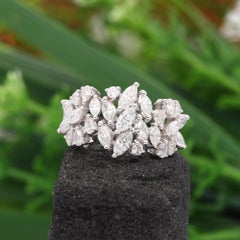 Real 1.62 Carat SI Clarity HI Color Multi Shape Diamond Ring 18 Karat White Gold