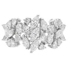 Bague réelle en or blanc 18 carats avec diamants multiformes de 1,62 carat de pureté SI et de couleur hi-colore