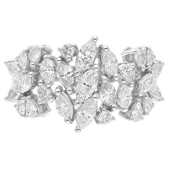 Anello con diamante a forma multipla da 1,62 carati reali SI Clarity HI Color Oro bianco 18 carati