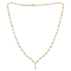 Collier véritable en or jaune 18 carats avec diamants en forme de poire de 17,65 carats