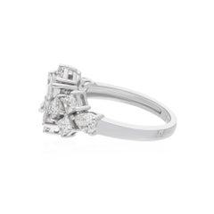 Real 1.8 Carat SI Clarity HI Color Diamond Dome Ring 14 Karat White Gold Jewelry