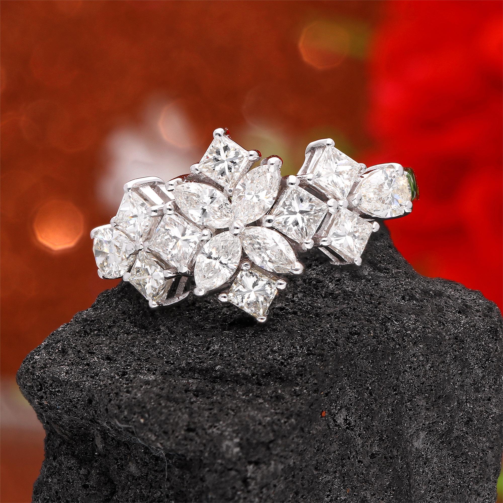 Véritable 1.8 Carat SI Clarity HI Color Diamond Dome Ring 18 Karat White Gold Jewelry Neuf - En vente à Diera, Dubai