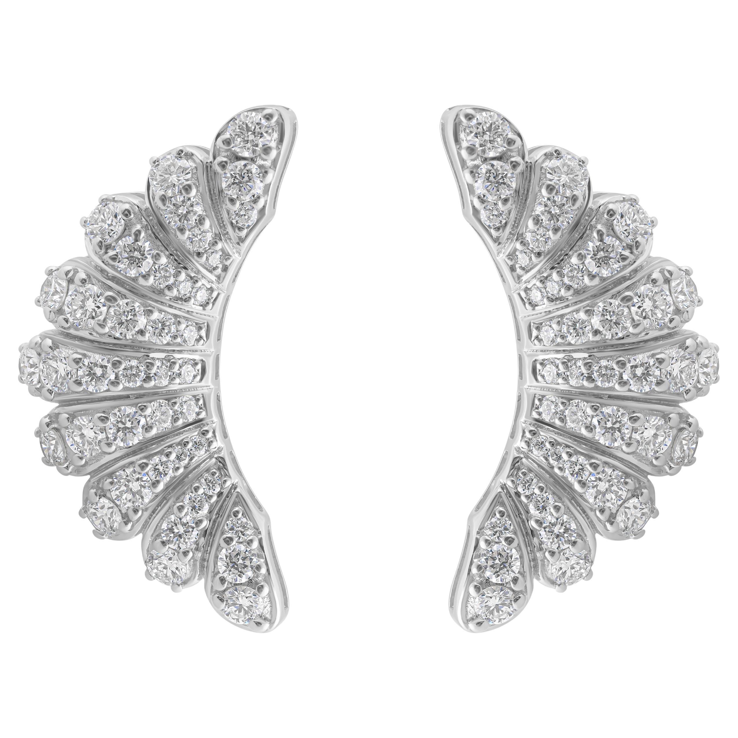 Real 1.80 Carat SI Clarity HI Color Round Diamond Earrings 18 Karat White Gold For Sale