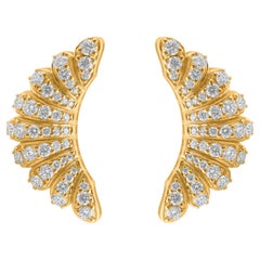 Real 1.80 Carat SI Clarity HI Color Round Diamond Earrings 18 Karat Yellow Gold