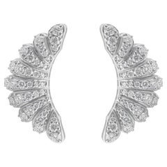 Echte 1,80ct SI Reinheit HI Farbe Runde Diamant Hörnchen Ohrringe 18k Weißgold