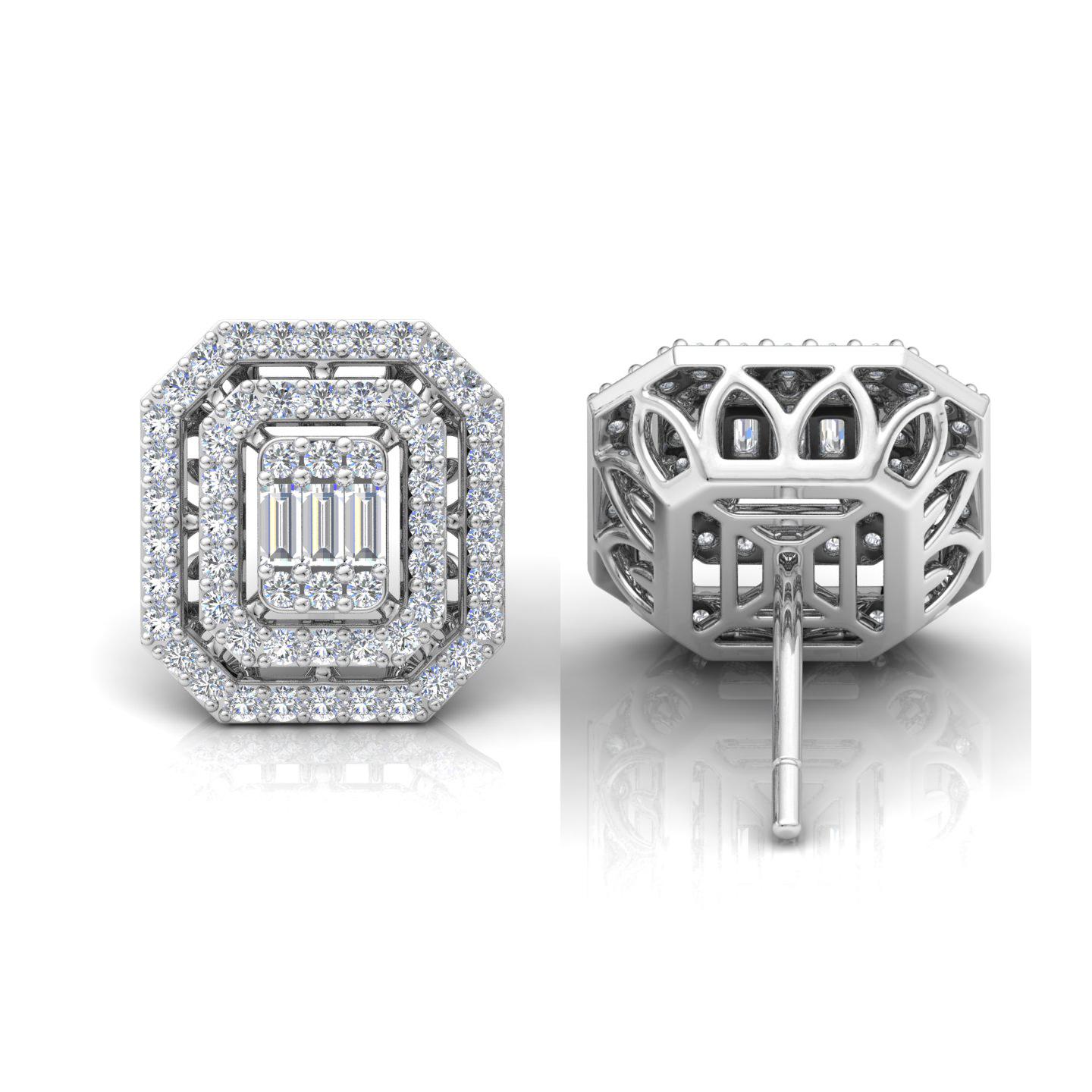Codice articolo :- SJER1024
Peso lordo :- 4.56 gm
Oro bianco massiccio 10k Peso :- 4,19 gm
Peso del diamante naturale :- 1.85 carati. (DIAMANTE DI PUREZZA MEDIA SI1-SI2 E COLORE H-I)
Dimensioni degli orecchini :- 14,51 x 13,10 x 7 mm