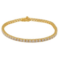 Diamante auténtico de 1,87 quilates, claridad SI, color HI, pulsera de tenis, oro blanco de 18 quilates