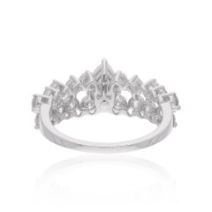Real 1.87 Carat SI/H Pear Round Shape Diamond Wedding Ring 18 Karat White Gold