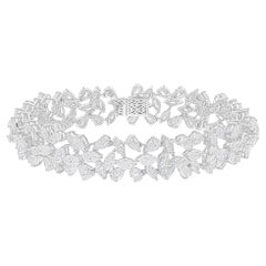 Real 18,81 Karat SI/H Marquise Birnen-Diamant-Armband aus 18 Karat Weißgold Schmuck