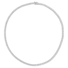 Echte 19,45 CTW SI Reinheit HI Farbe Runder Diamant Tennis Halskette 14k Weißgold