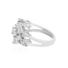 Real 1.97 Carat SI Clarity HI Color Multi Shape Diamond Ring 18 Karat White Gold